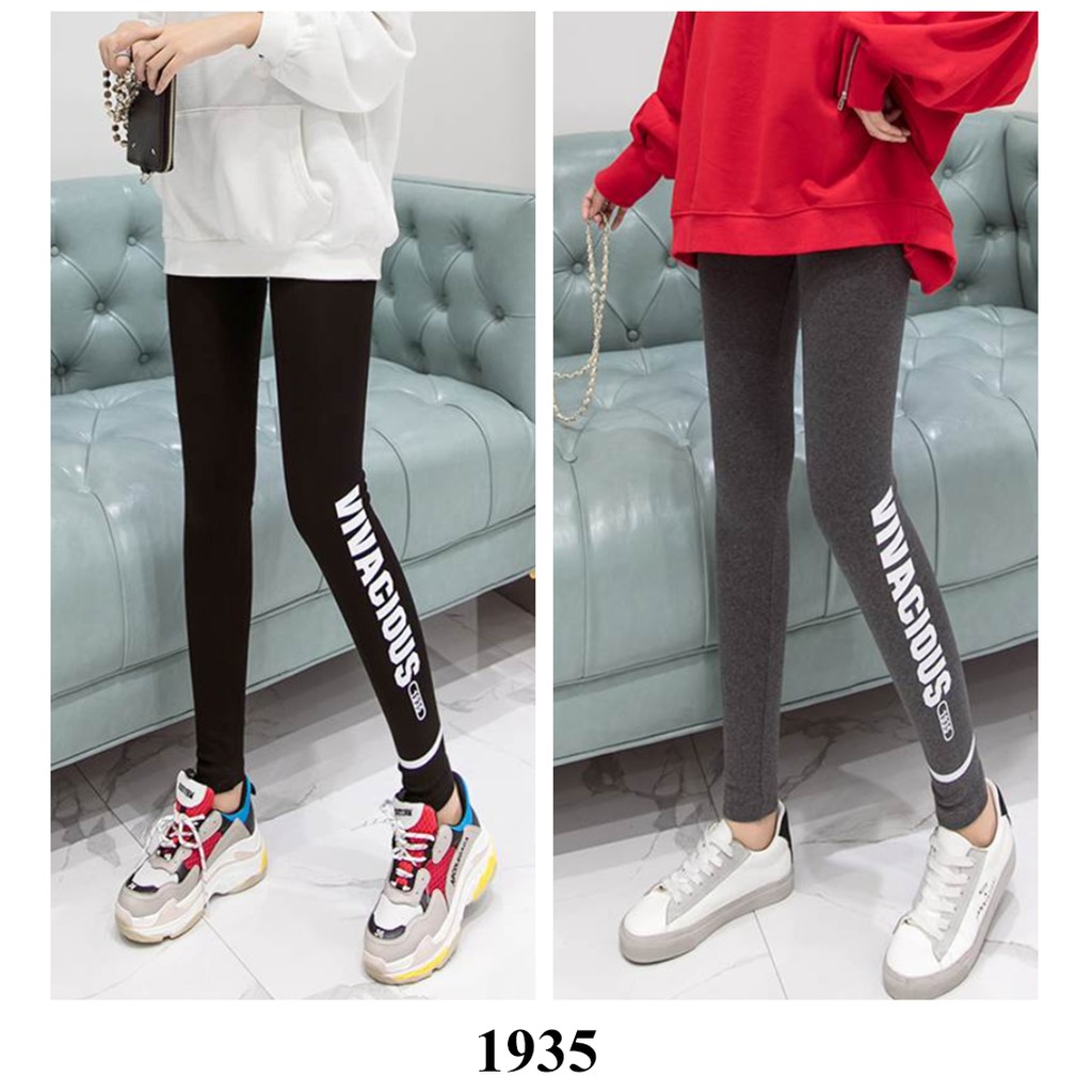 Quần legging cotton cạp cao siêu co giãn mềm mịn