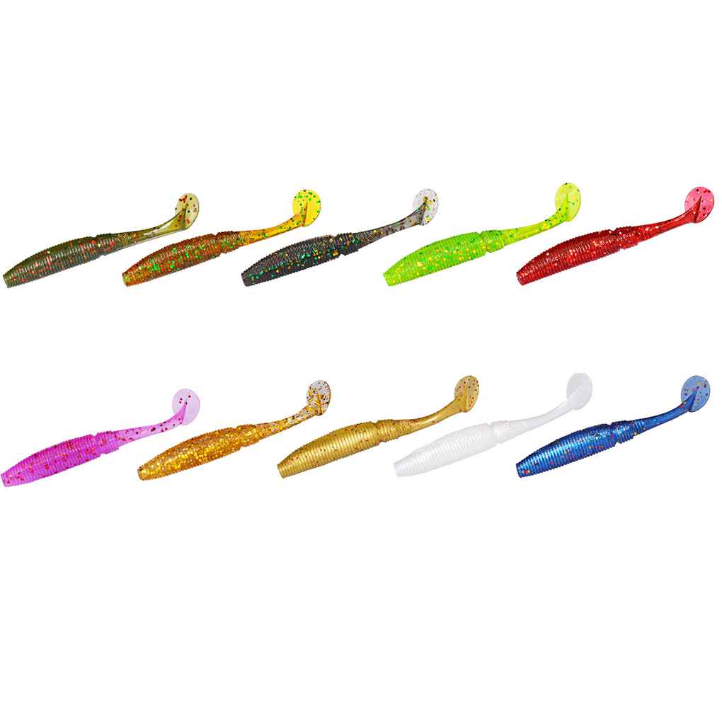 [Global] 15Pcs Wobbler Jigging 50mm/1g Fishing Lure Soft Worm Shrimp Jerkbait Fish Ocean Rock Lure Bass Soft T Tail