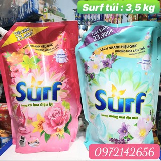 Nước Giặt Surf Túi Nắp Xoáy Hương Nước Xả Vải Mới 3.5kg