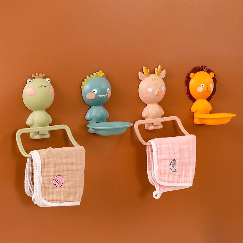 Giá Treo Để Cốc Ly Nhựa Khay Gắn Treo Tường Hình Thú Thỏ Cute Hủ Kệ Đựng Bàn Chải Kem Đánh Răng Cho Bé Gắn Dán Tường