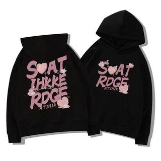 Áo hoodie Ihkke mỏng phong cách đường phố vintage cá tính thời trang cho nữ