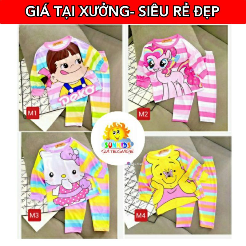 XẢ LẺ SIZE 🔥LOẠI1 ANN'S KIDS🔥20-40KG GBD23 Bộ 3d thun lạnh cho bé gái size đại tay dài quần dài 3D THUN LẠNH