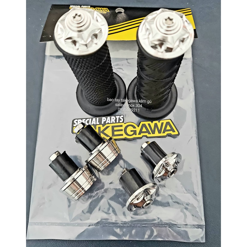 Bao Tay Takegawa Kèm Gù Salaya inox 304 Gắn Các Dòng Xe MÁY