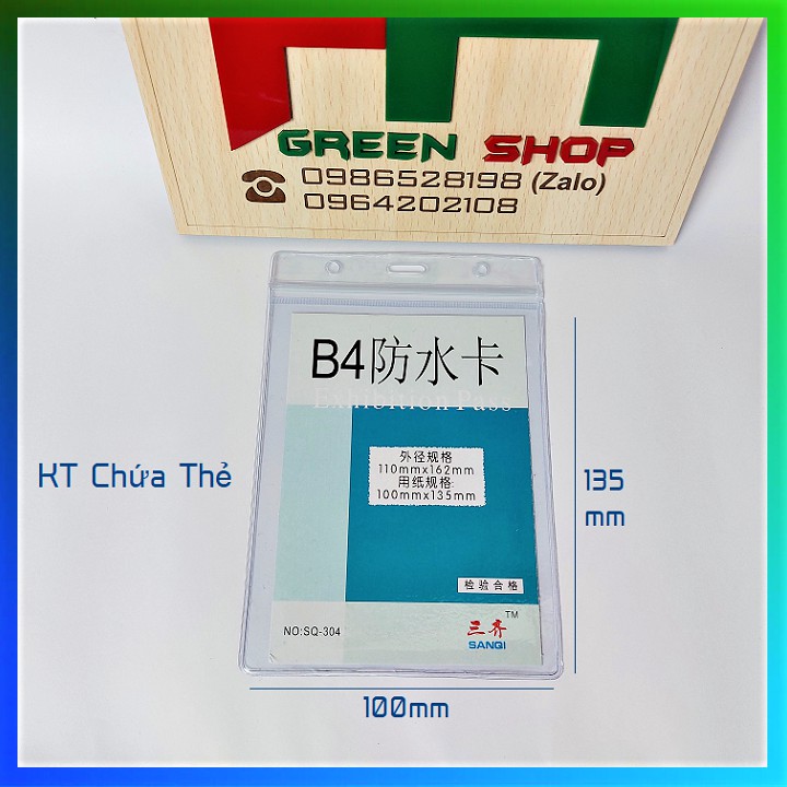 5 bao đựng thẻ nhân viên loại to B4 SQ304 kích thước 100 x 135 mm