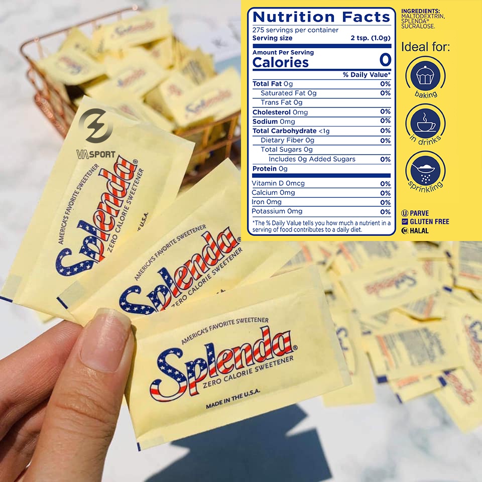 Combo 5 gói Đường ăn kiêng Splenda nhập khẩu chính hãng, thùng 2000 gói date siêu xa