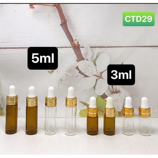 Chai lọ đựng tinh dầu, serum mỏng nhỏ gọn 3ml 5ml. Chai chiết mẫu test mini