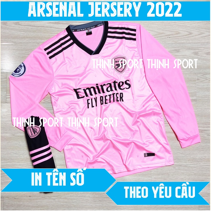 Bộ quần áo đá banh tay dài Arsenal, Bộ quần áo bóng đá tay dài in tên và số theo yêu cầu