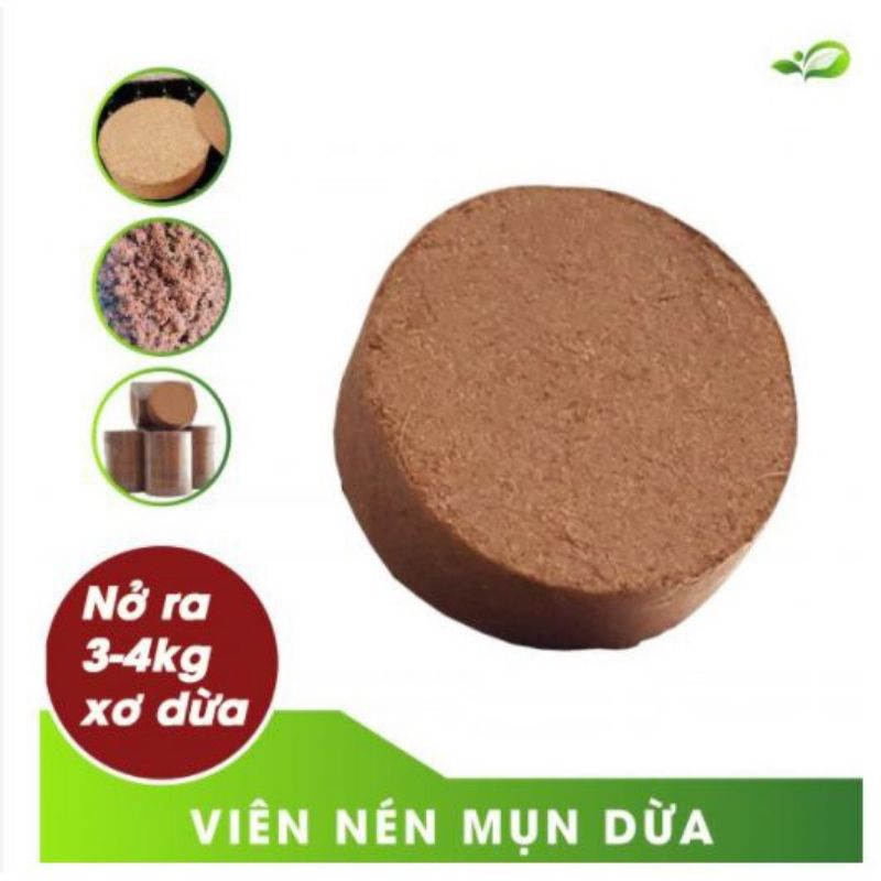 ĐẤT NÉN HỮU CƠ MỤN XƠ DỪA ĐÃ QUA XỬ LÝ,  BÁNH NÉN MỤN DỪA, BÁNH NÉN VỤN XƠ DỪA... BÁNH 450G