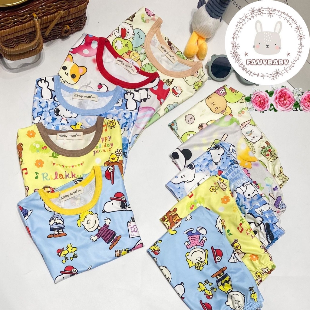 Bộ Dài Tay Cho Bé MINKY MOM Thun 3D Chủ Đề Hoạt Hình Vui Nhộn Bắt Mắt Động Vật Cute Trẻ Em 0 1 2 3 4 5 Tuổi - Favybaby