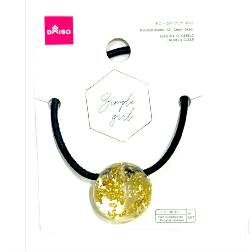 Daiso Cột tóc SP có đính đá màu trong