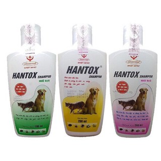 Sữa tắm sạch ve ghẻ, bọ chét chó mèo xanh/hồng/vàng (200ml)