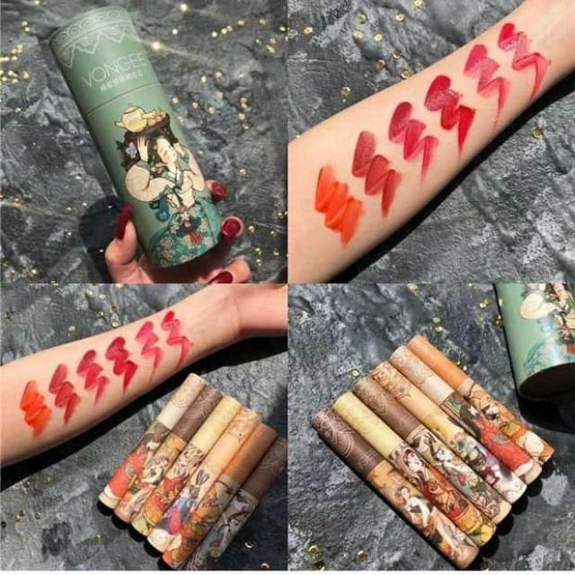 [Hàng có sẵn] SET SON CỔ TRANG NỘI ĐỊA TRUNG VONGEE - SET 5 THỎI VÀ SET 6 THỎI | Thế Giới Skin Care