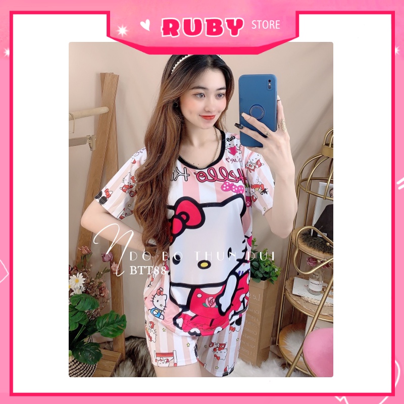 Đồ bộ nữ mặc nhà Free Size ❤️ Set bộ hoạt hình dễ thương chất thun mềm mịn mát ❤️ Rubystorevn