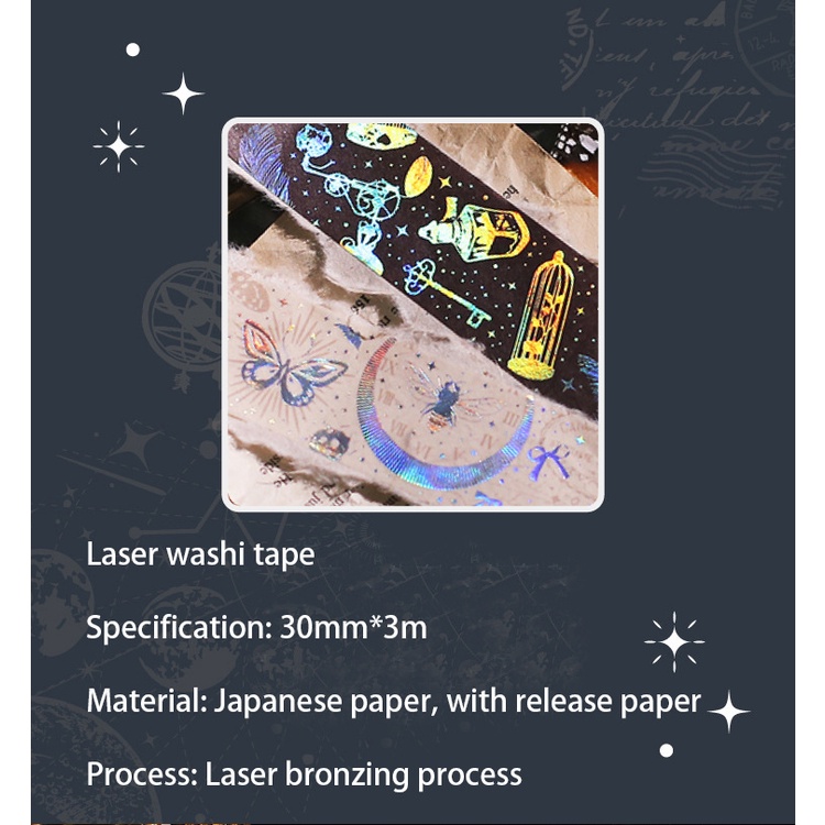 Cuộn Băng Keo Màu Laser 30mm*300cm Chất Lượng Cao