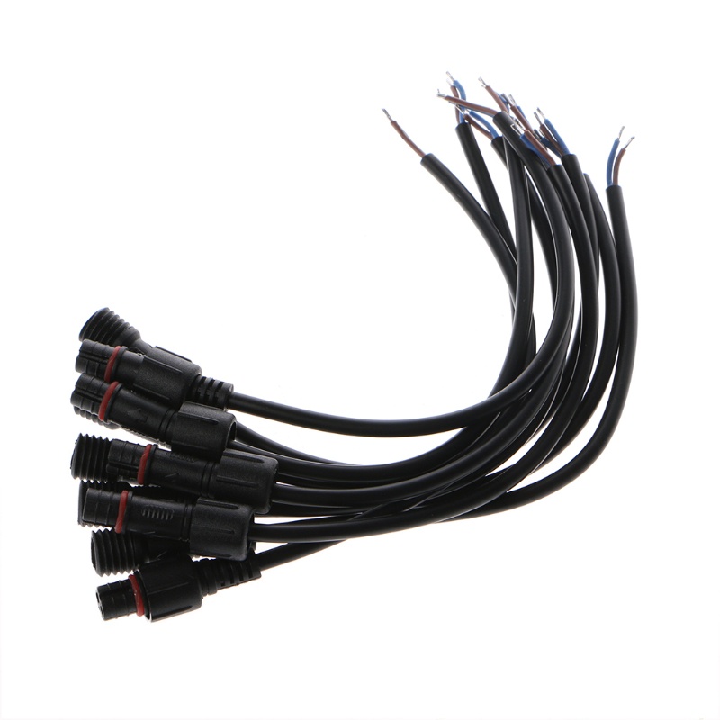 Set 5 Cặp Dây Cáp Nối 2 Pin Male Sang Female Chống Nước Màu Sắc Đơn Dành Cho Đèn LED Str
