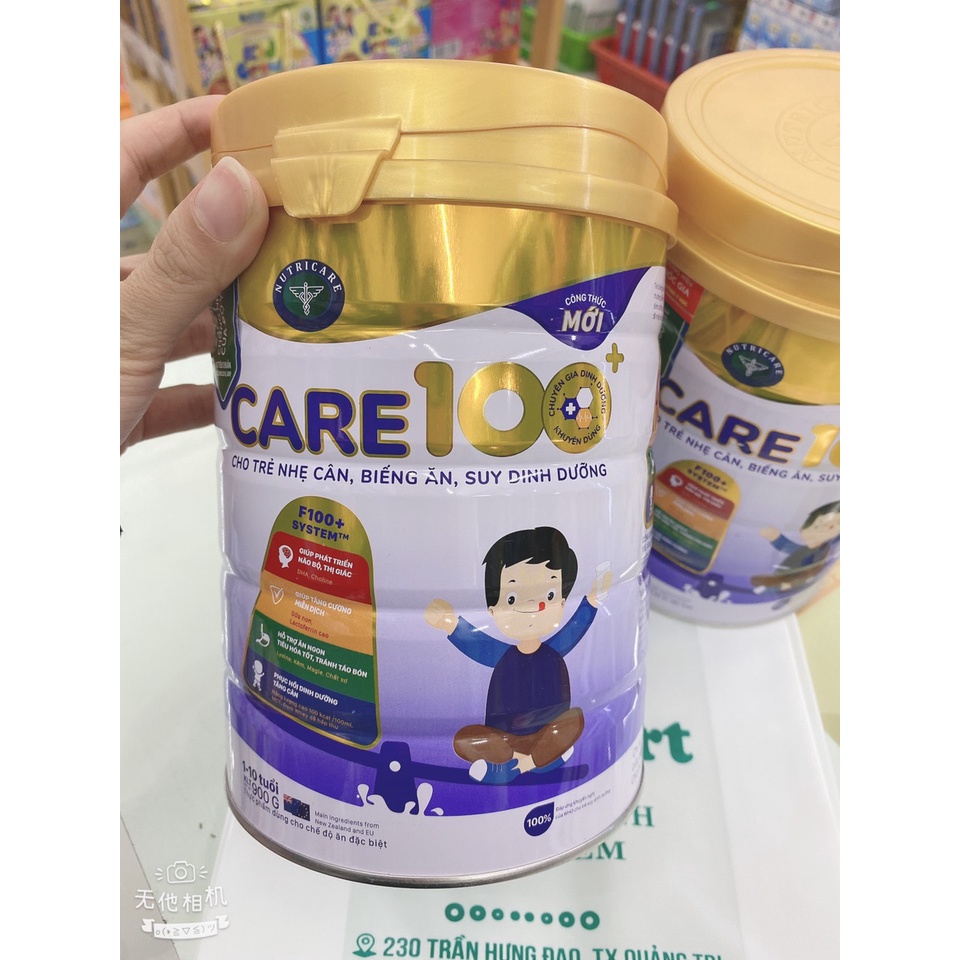 Sữa cho bé Nutricare Care 100 Plus 900g Mẫu mới