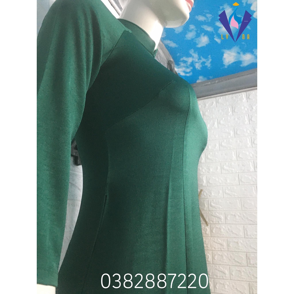 Áo dài xanh rêu lụa Tây Thi cao cấp, áo dai truyền thống đẹp