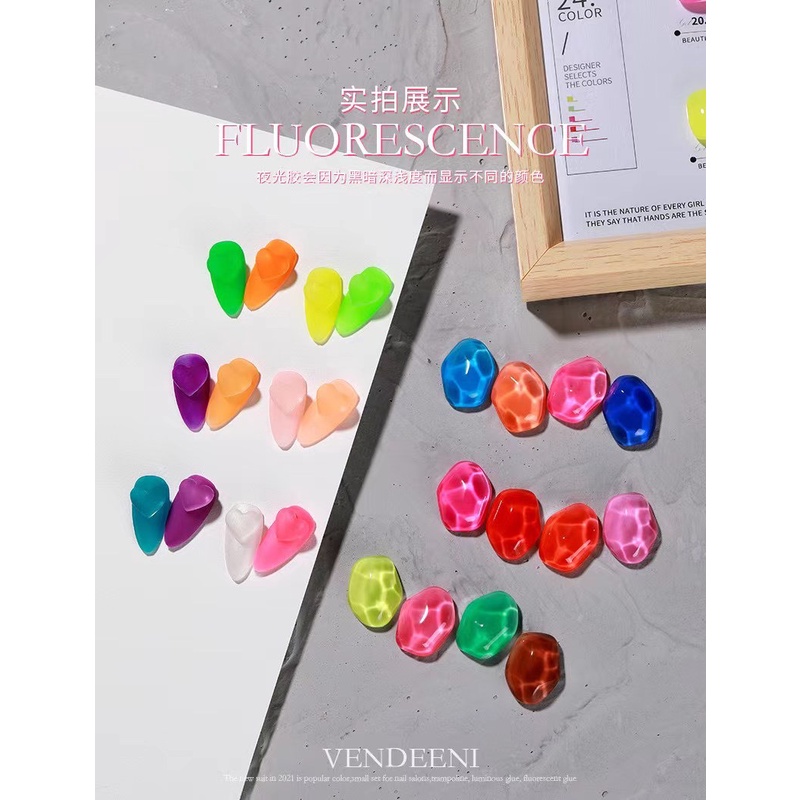 SET SƠN GEL DẠ QUANG VENDEENI 24 MÀU