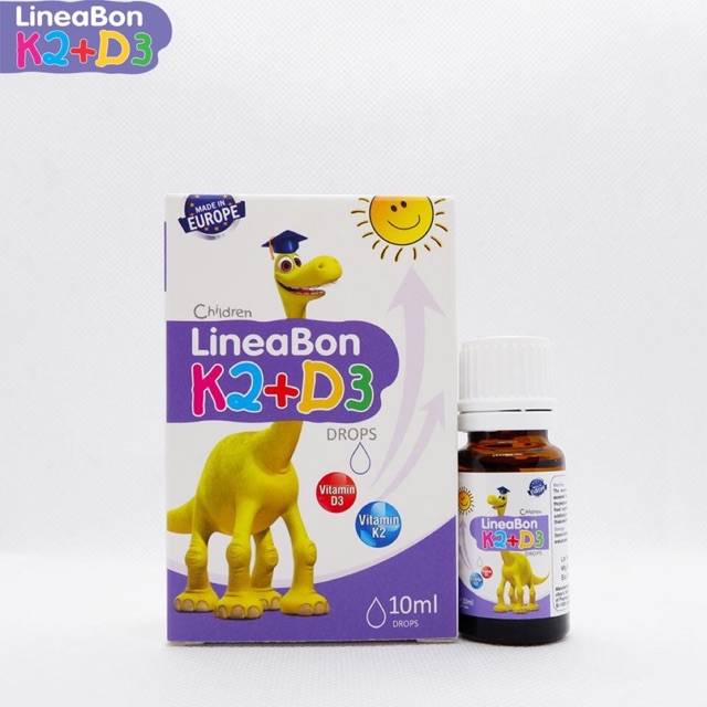 Lineabon k2 vitamin D3+ K2 hỗ trợ hấp thu canxi cho bé chính hãng có quà tặng