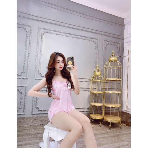 Đồ bộ cổ yếm, Đồ ngủ, đồ ngủ nữ, đồ ngủ hai dây chất thun lạnh loại 1 mặc mát mềm mại. | BigBuy360 - bigbuy360.vn