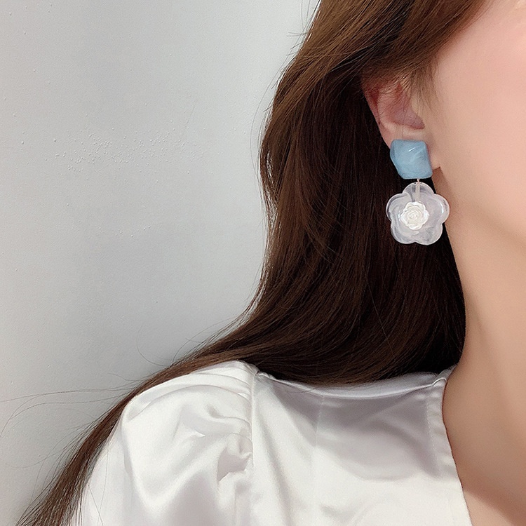 Khuyên tai kẹp không bấm lỗ chốt điều chỉnh K229 bằng hợp kim mạ vàng hình bông hoa bigsize dáng midi Leous Accessories