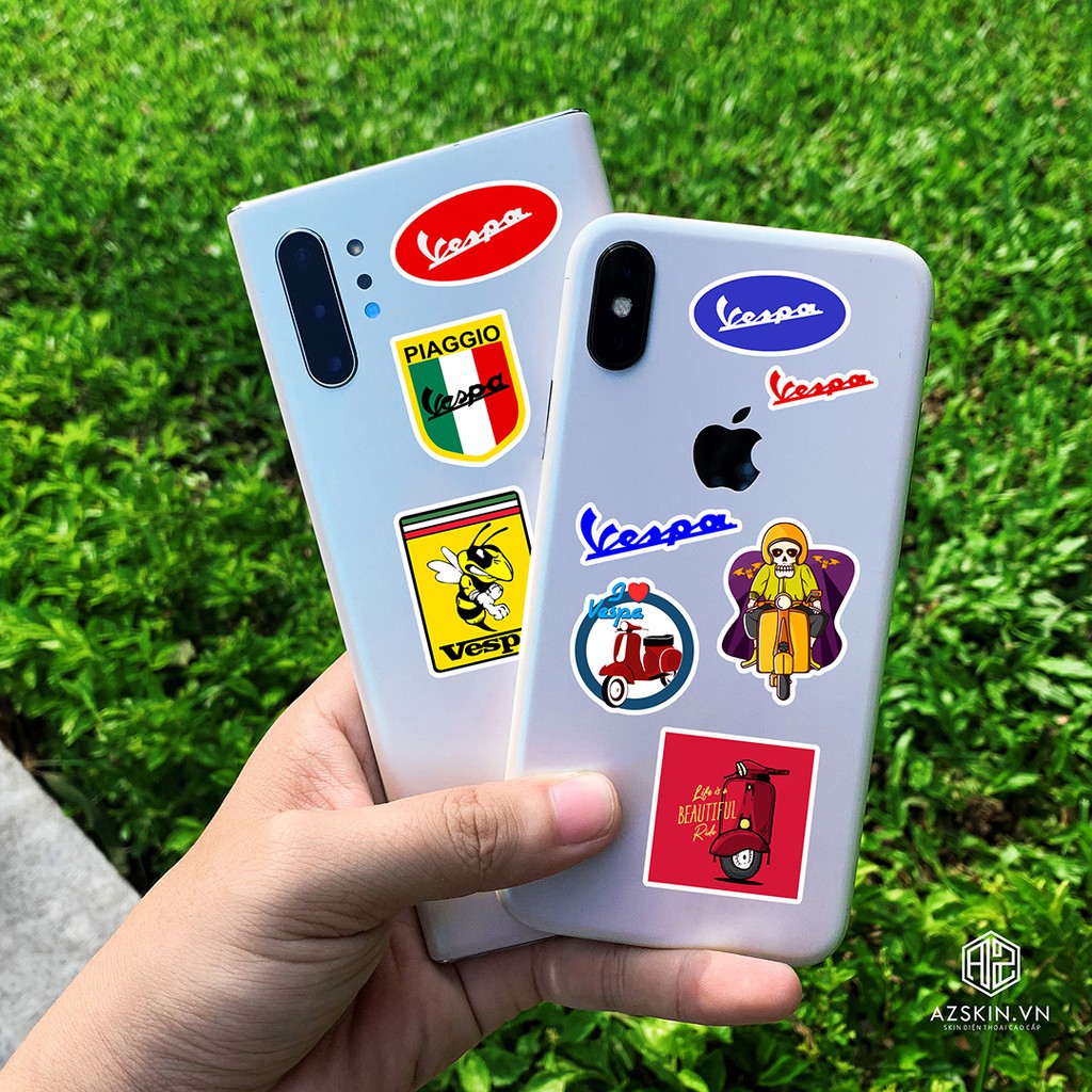 [Set 100+] Sticker Vespa | Dán Nón Bảo Hiêm, Điện Thoại, Laptop, Bình Nước...Chống Nước, Chống Bay Màu