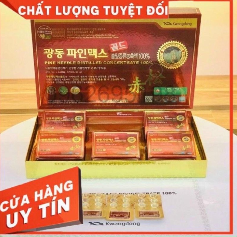 Tinh Dầu Thông Đỏ KWANGDONG PINE MAX GOLD Hàn Quốc, Hộp 120 Viên