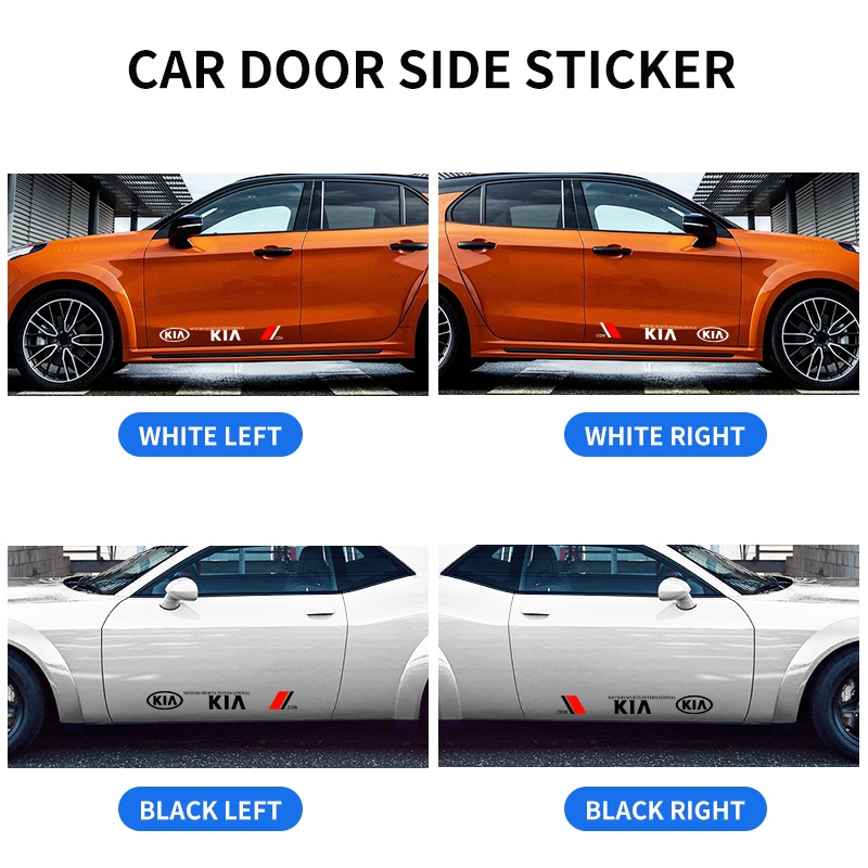 Bộ 2 Miếng Dán Logo Trang Trí Cửa Xe Hơi KIA K2 K3 K5 Rio Soul Carens Optima Forte Pregio Cerato Sedona Niro KX3