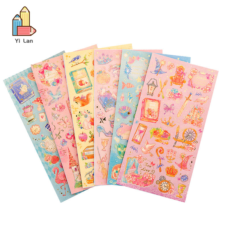Hình Dán Họa Tiết Công Chúa Cổ Tích Trang Trí Nhật Ký Tự Làm Đa Dụng