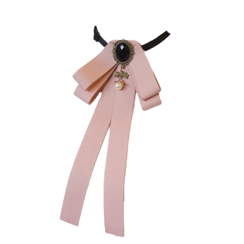 Ghim Cài Áo Hình Nơ Đính Ngọc Trai Giả Sang Trọng Unisex