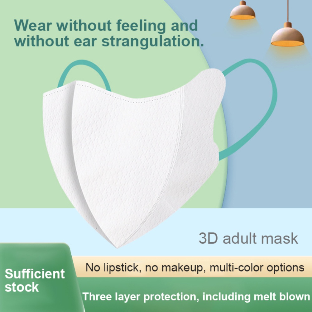 Khẩu Trang Dành Cho Người Lớn, Mặt Nạ 3D, Facemask. Khẩu Trang 3 Lớp Màu Trắng