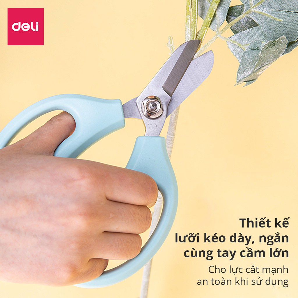 Kéo Làm Vườn Cắt Tỉa Cành Hoa Cây Cảnh Lưỡi Cắt Dày Màu Pastel Deli - Kéo Cắt Cành Chuyên Dụng Thiết Kế Không Đau Tay