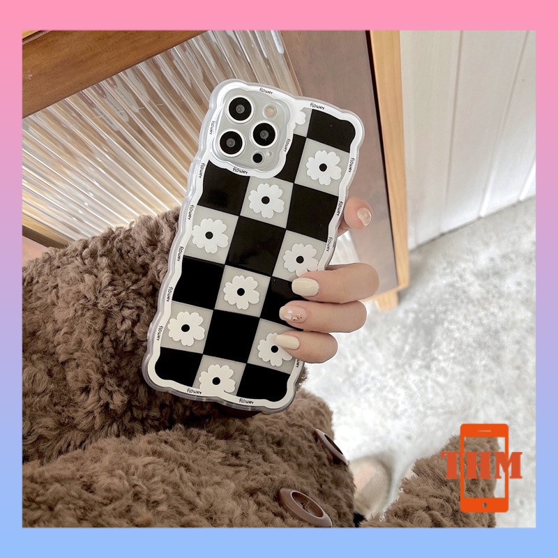 Ốp lưng iphone trong lượn sóng hoa caro Cho 6/6s/6plus/6splus/7/7plus/8/8plus/X/xr/xs/11/12/13/Pro/Max/Plus/promax-1022
