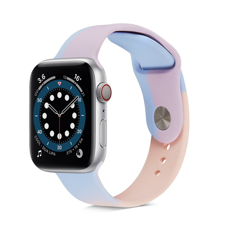 Dây Silicone Nhiều Màu Cho Đồng Hồ Thông Minh Apple Watch Series 6 5 4 3 2 1 44mm 40mm 42mm 38mm