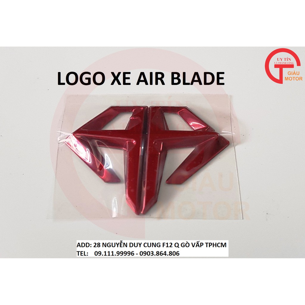 TEM DÁN BẮNG NHỰA TỐT LOGO AIR BLADE MÀU ĐỎ