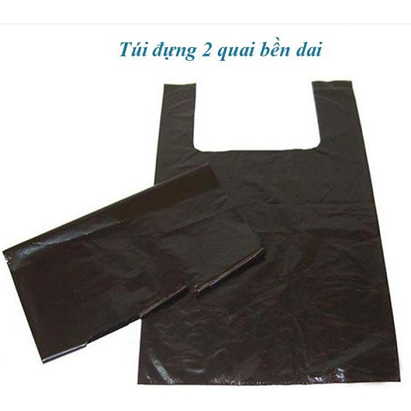 1 Kg Túi Nilon Đen Dai Bóng 2 Quai Xách Nhiều Kích Cỡ Dùng Đóng Gói Hàng, Đựng Rác, Đồ Dùng