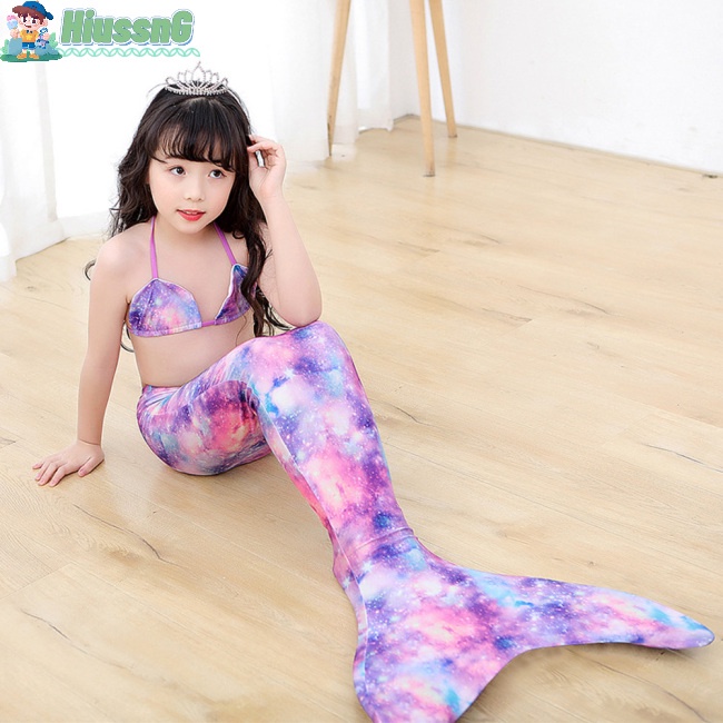 Bộ Đồ Bơi 2 Mảnh Gồm Áo Hai Dây Và Quần Đuôi Nàng Tiên Cá Nhiều Màu Sắc Dành Cho Bé Gái 3-12 Tuổi