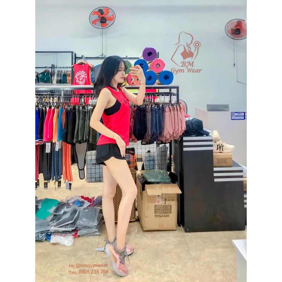 Áo Tank có mũ cho nữ tập gym , yoga , chất thun lưới co dãn 😘 ‣