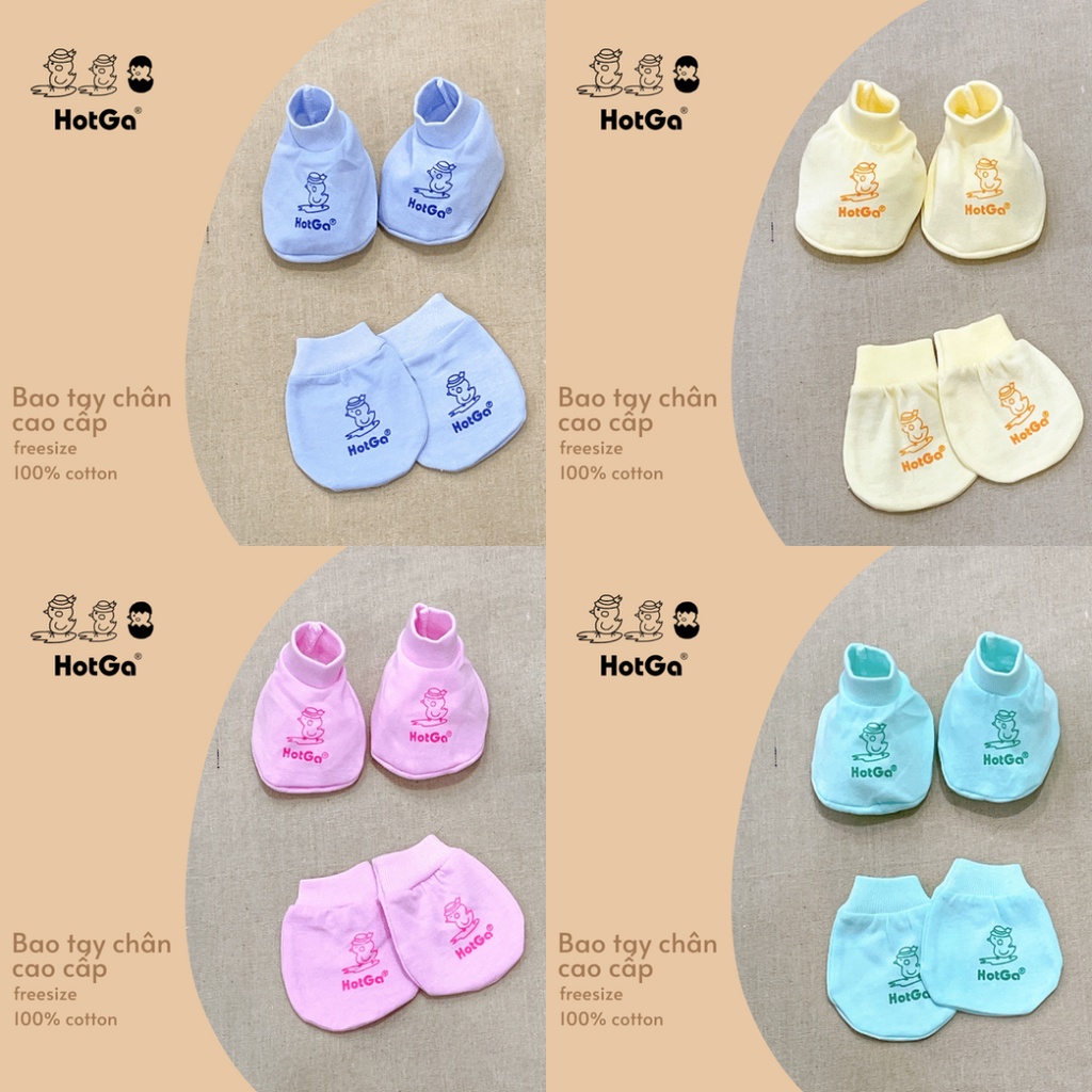 Set bao tay bao chân sơ sinh cotton HotGa cho bé
