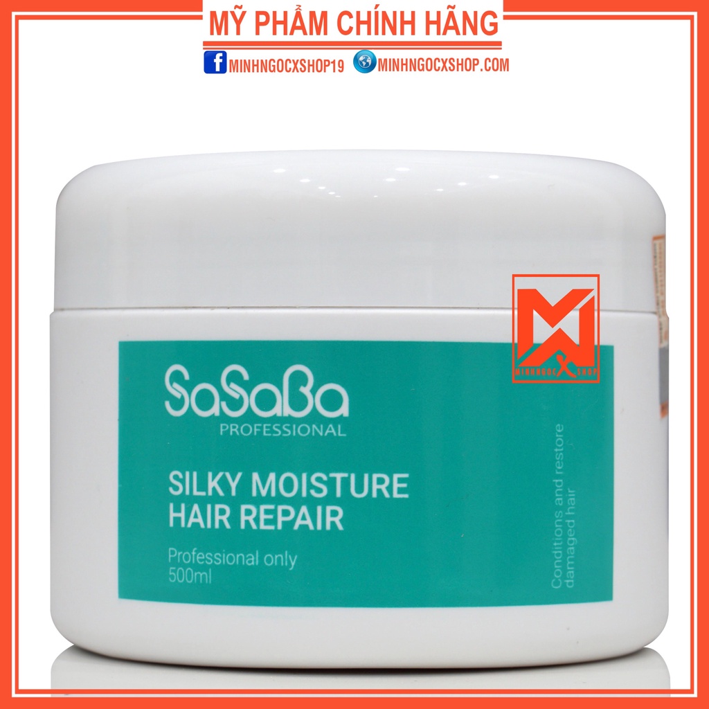 Kem ủ tóc siêu phục hồi, dầu hấp SASABA SILKY MOISTURE HAIR REPAIR 500ml chính hãng