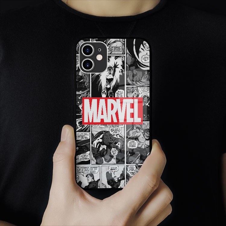 Ốp kính viền nhựa Mr Best marvel comic collage cho iphone 5 - iphone 12 OK-COEPOD20210140