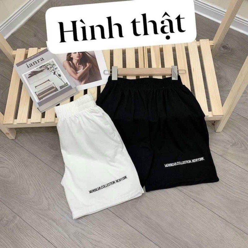 Quần short_quần đùi đũi chun thêu