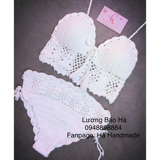 Freeship Bộ Bikini Len Móc Thời Trang 2018