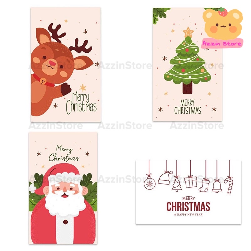 [Mã LIFEBOOK2 giảm 10% đơn 0Đ] Thiệp Chúc Mừng Giáng Sinh Noel Merry Christmas - Azzin Store