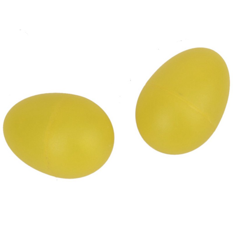 1 Pair Plastic Percussion Musical Egg Maracas Shakers yellow