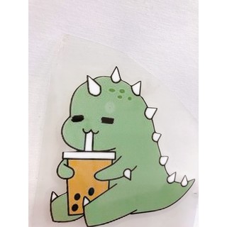 logo sticker patch hình khủng long xanh đáng yêu, logo ủi áo trực tiếp, in hình theo yêu cầu
