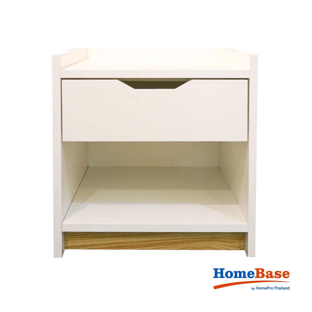 HomeBase FURDINI Kệ Tủ đầu giường bằng gỗ W40xH40xD40 cm màu trắng