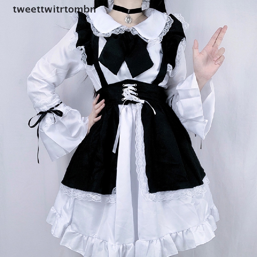 [tweettwitrtombn] Women Maid Outfit Anime Dress Apron Dress Lolita Dress Men Cafe Costume Cosplay . | BigBuy360 - bigbuy360.vn