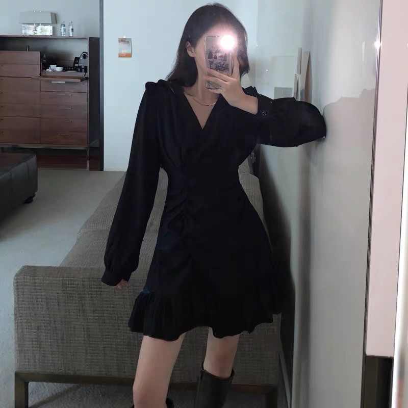 (CLIP THẬT) Đầm dự tiệc tay dài nhún trắng vai bèo Ben | BigBuy360 - bigbuy360.vn