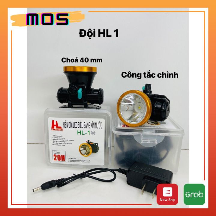 Đèn pin siêu sáng đôi đầu HL-01 kèm sạc và dây đeo -  Mos Shop